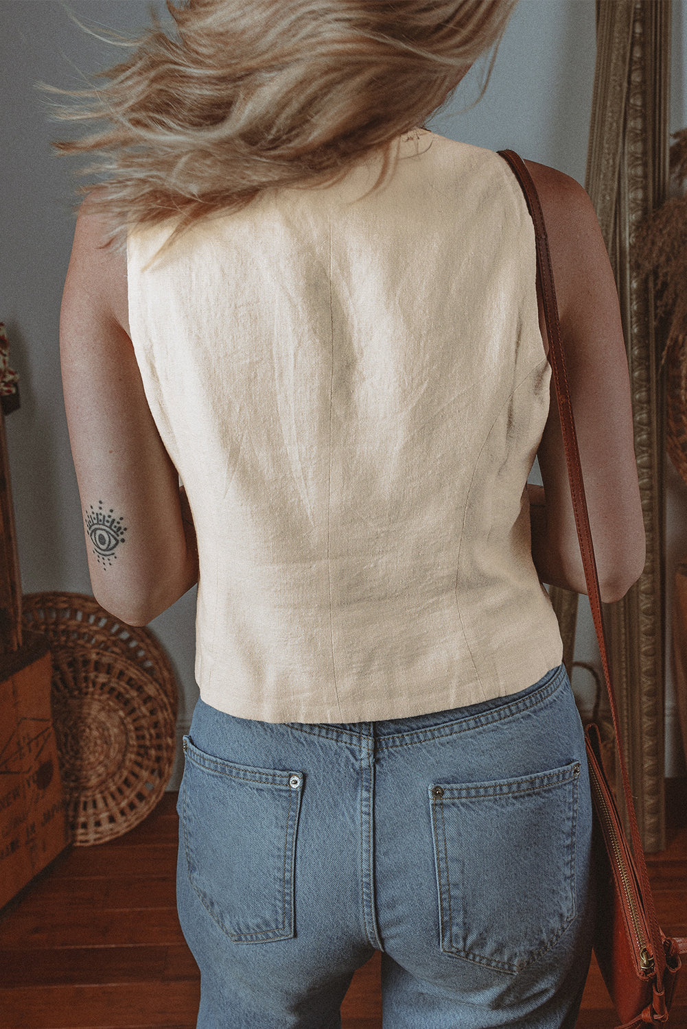 Gilet boutonné a col en V coupe slim