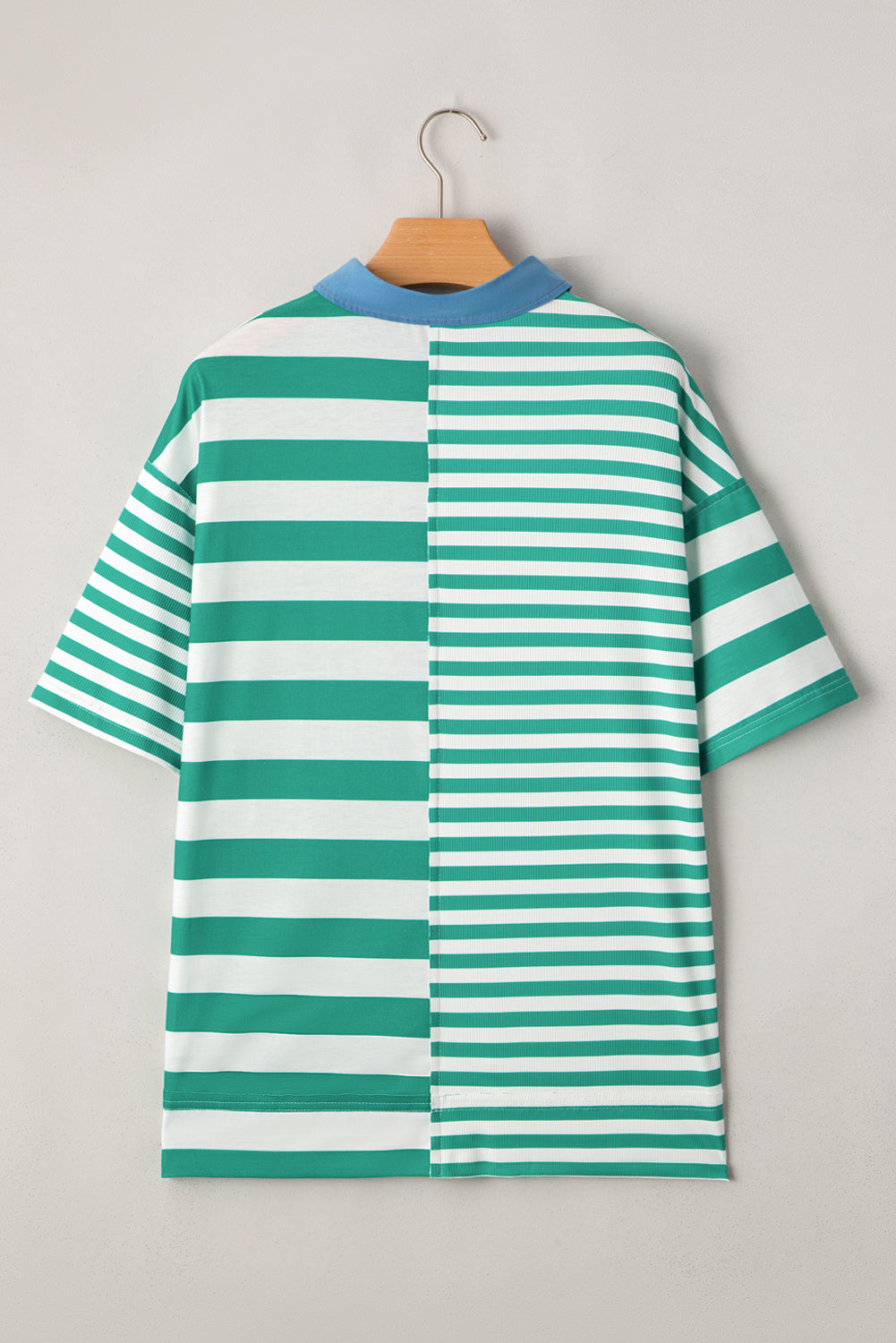 T-shirt à col colorblock et demi-boutons