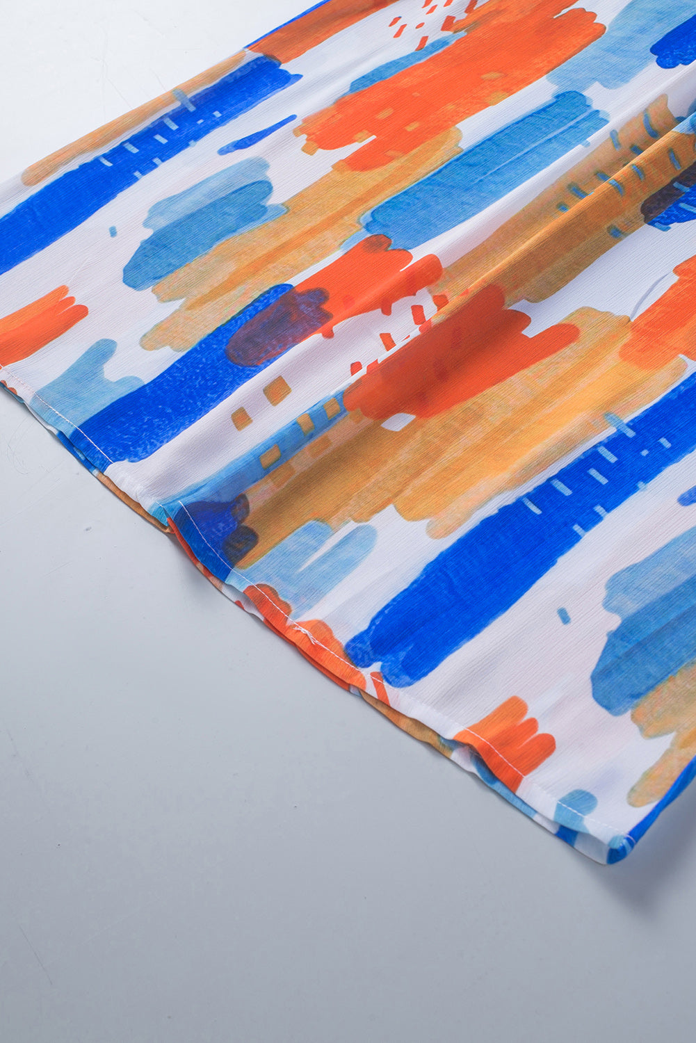 Débardeur imprimé à volants et manches flottantes