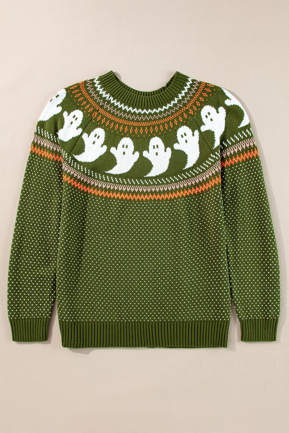 Pull a épaules tombantes a motif fantôme d'Halloween