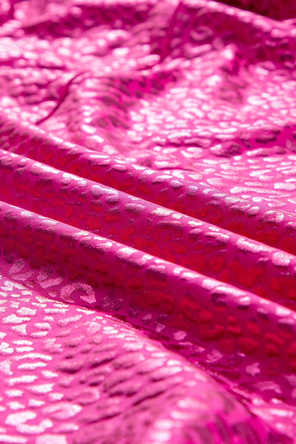 Mini-robe babydoll a col et imprimé léopard métallisé