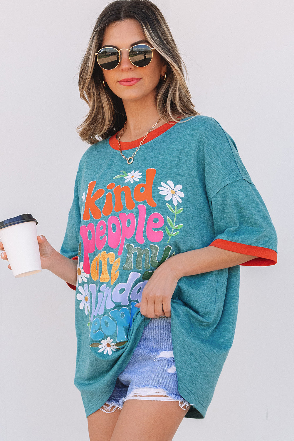 T-shirt surdimensionné avec imprimé « Les gens gentils sont mes gens gentils »