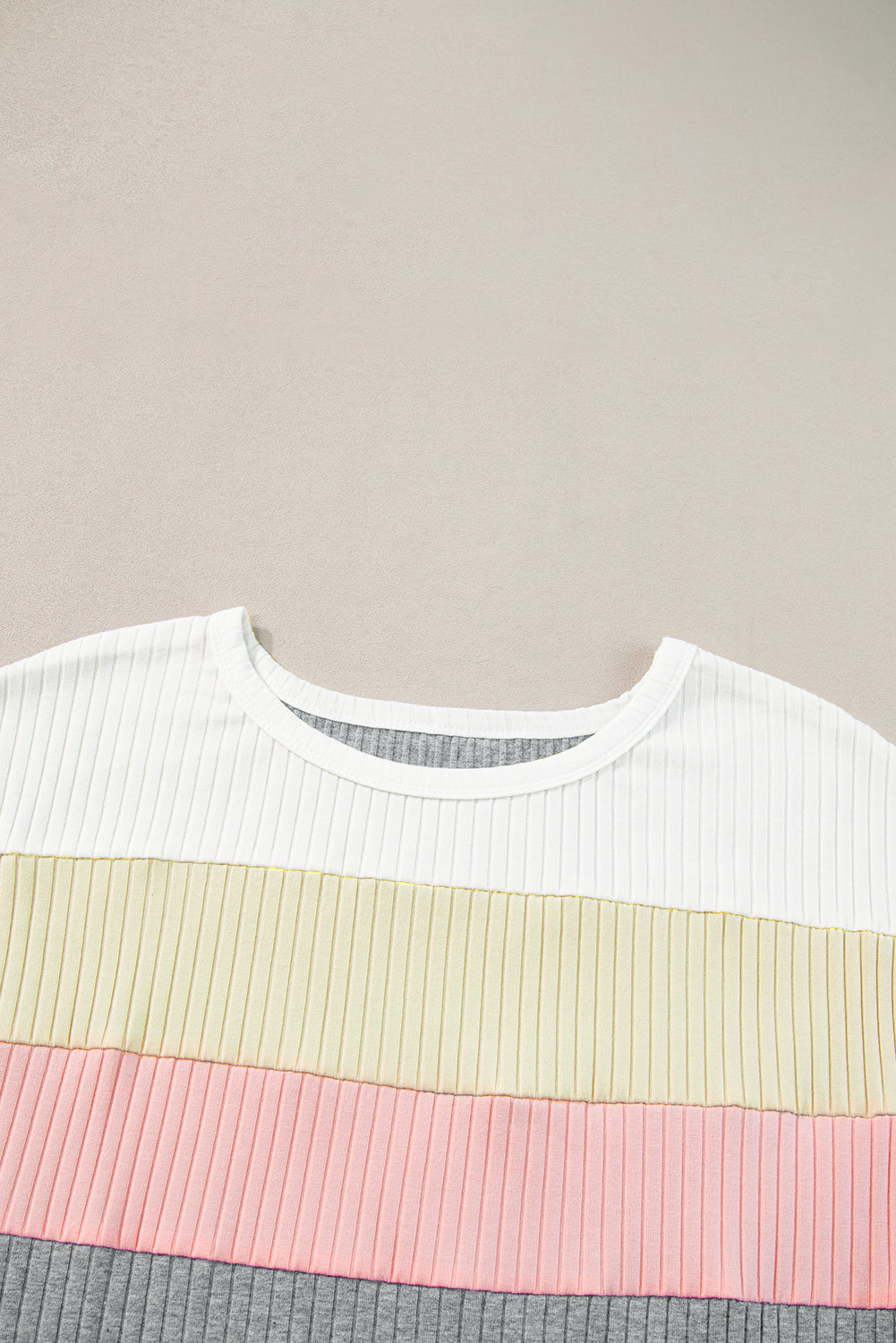 T-shirt côtelé patchwork color block