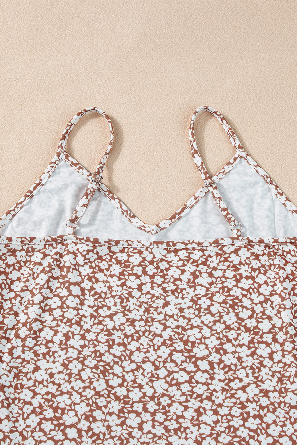 Body imprimé floral à fines bretelles et col en V