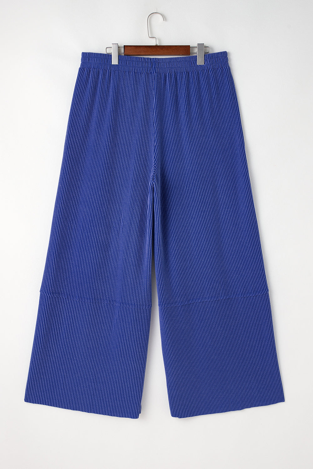 Pantalon a Jambe Large de Grande Taille avec Poche Taille Haute a Cordon de Serrage