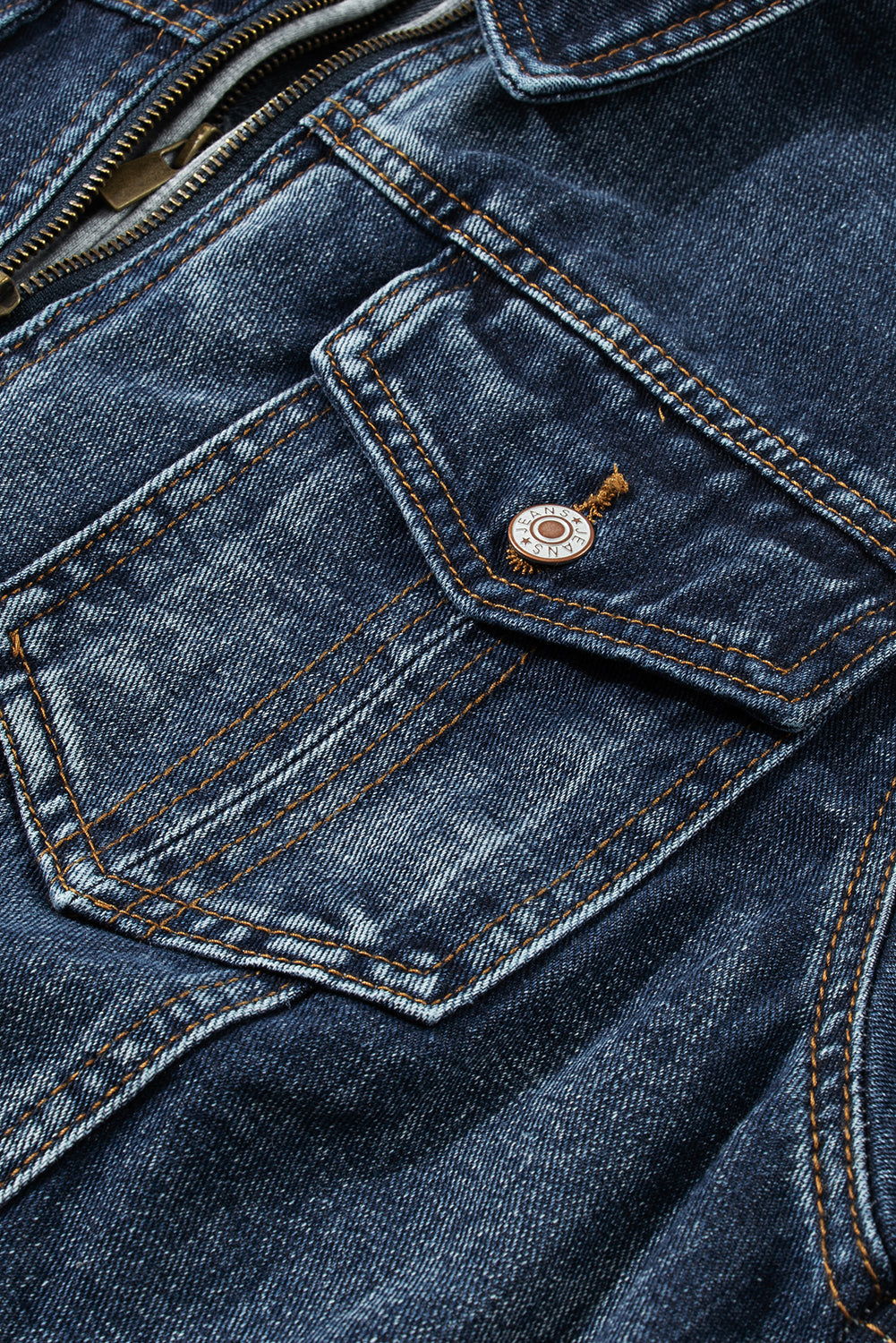 Veste en jean zippée à capuche