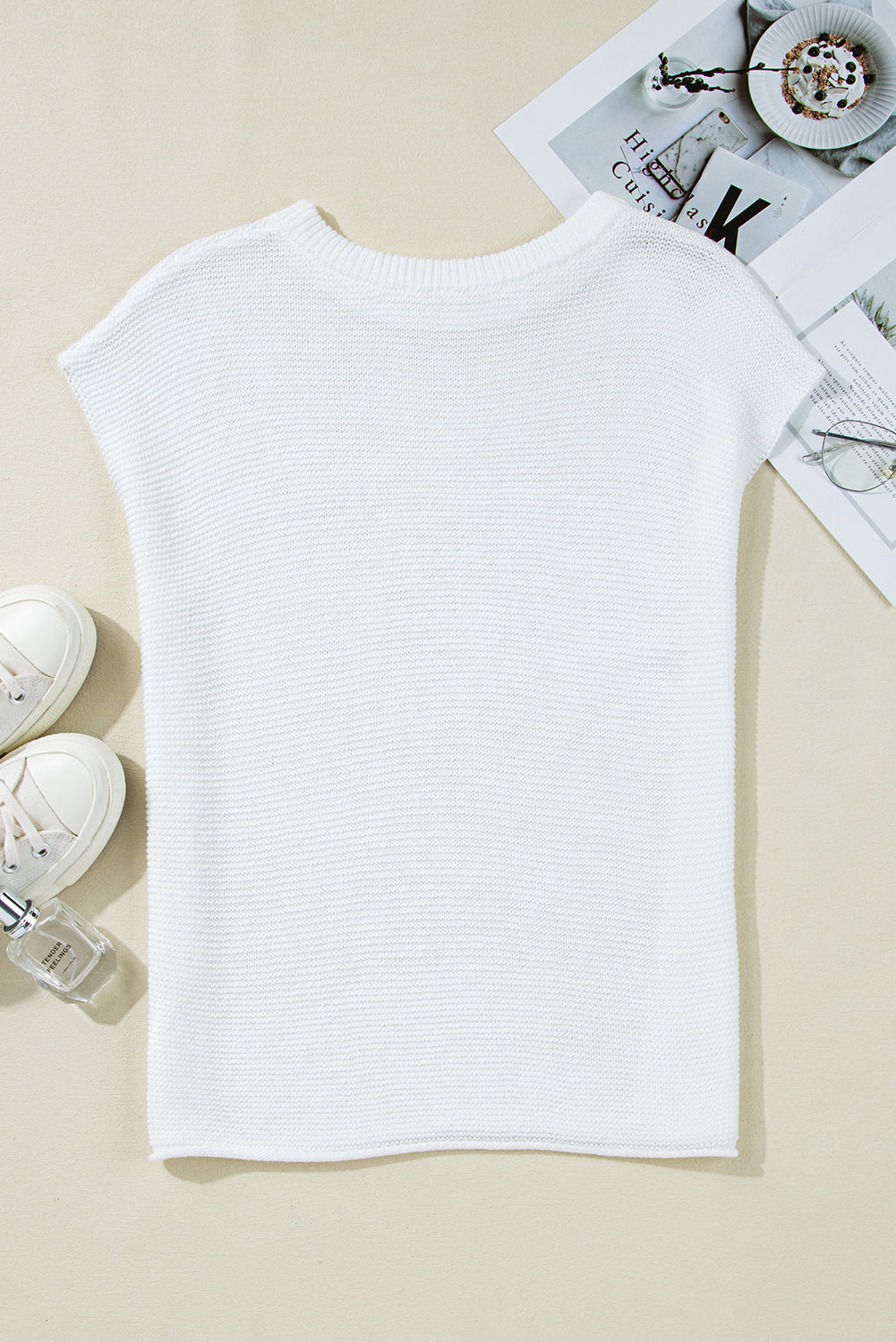 Pull-over uni avec fentes latérales