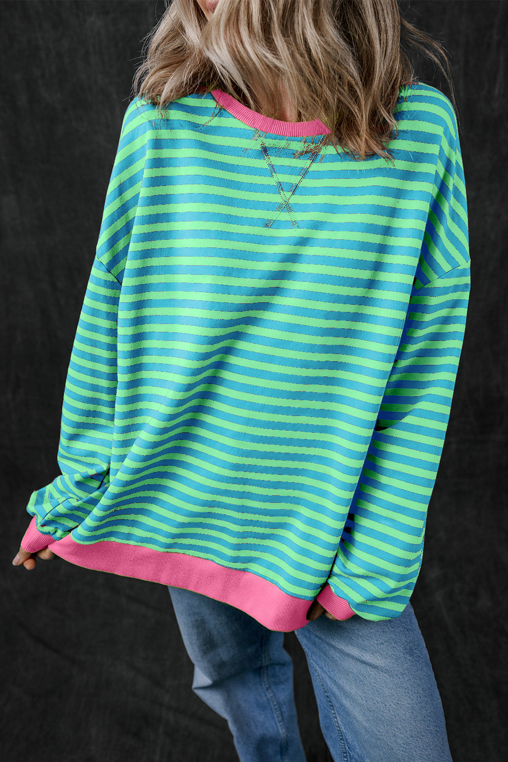 Sweat-shirt oversize à bordure contrastée