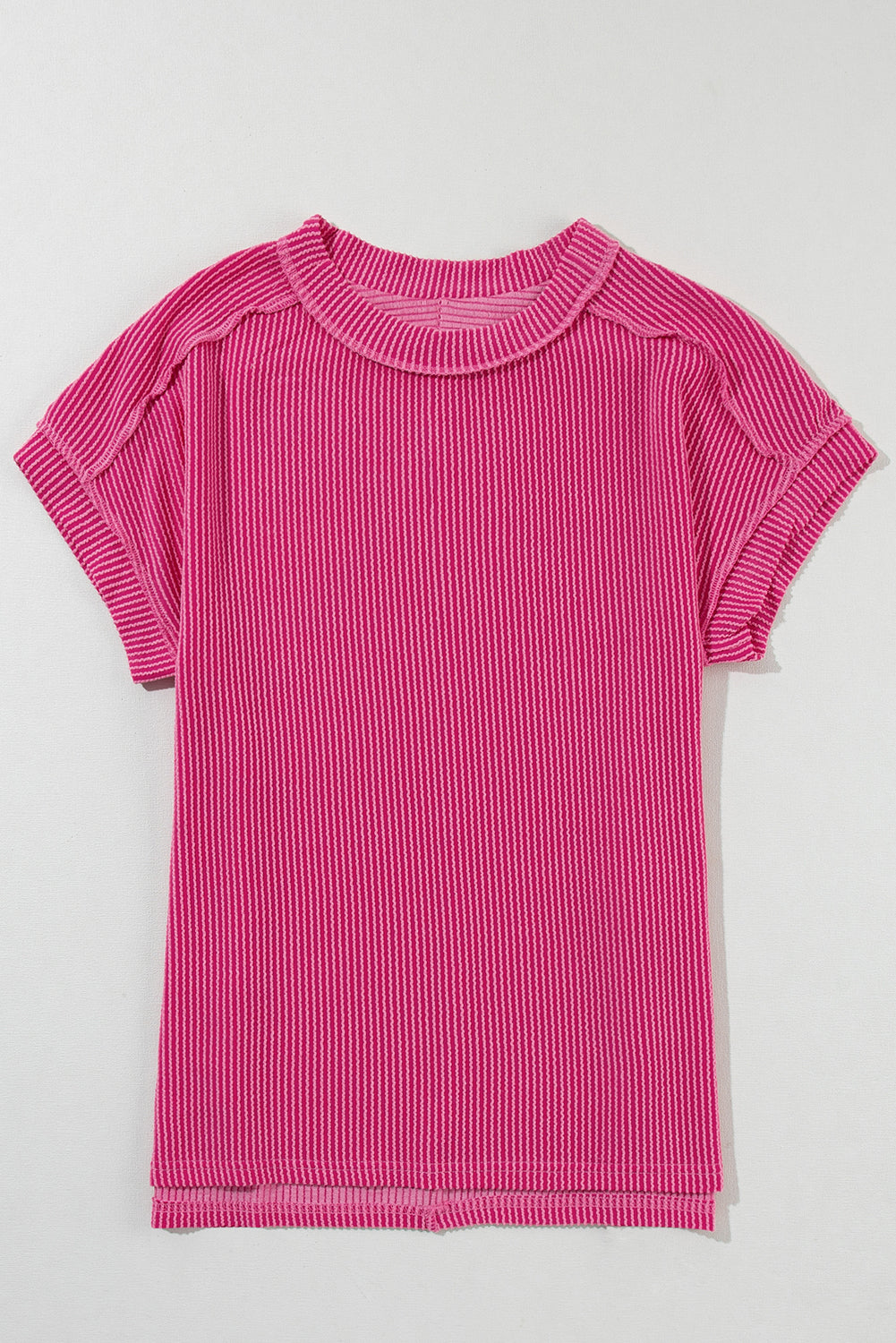 T-shirt en tricot texturé a coutures apparentes
