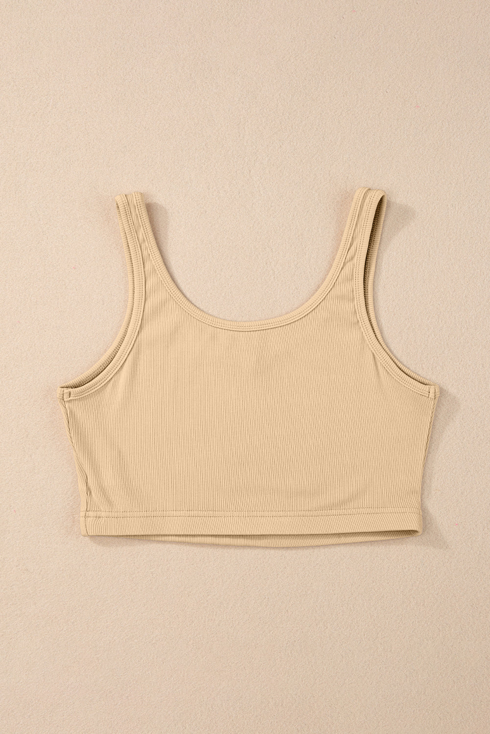 Haut court fourreau sans manches en tricot côtelé