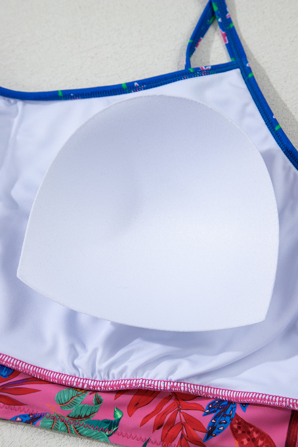 Débardeur court à bretelles nouées et imprimé tendance et bikini taille haute grande taille