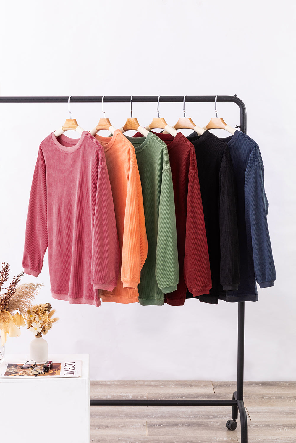 Sweat oversize en velours côtelé