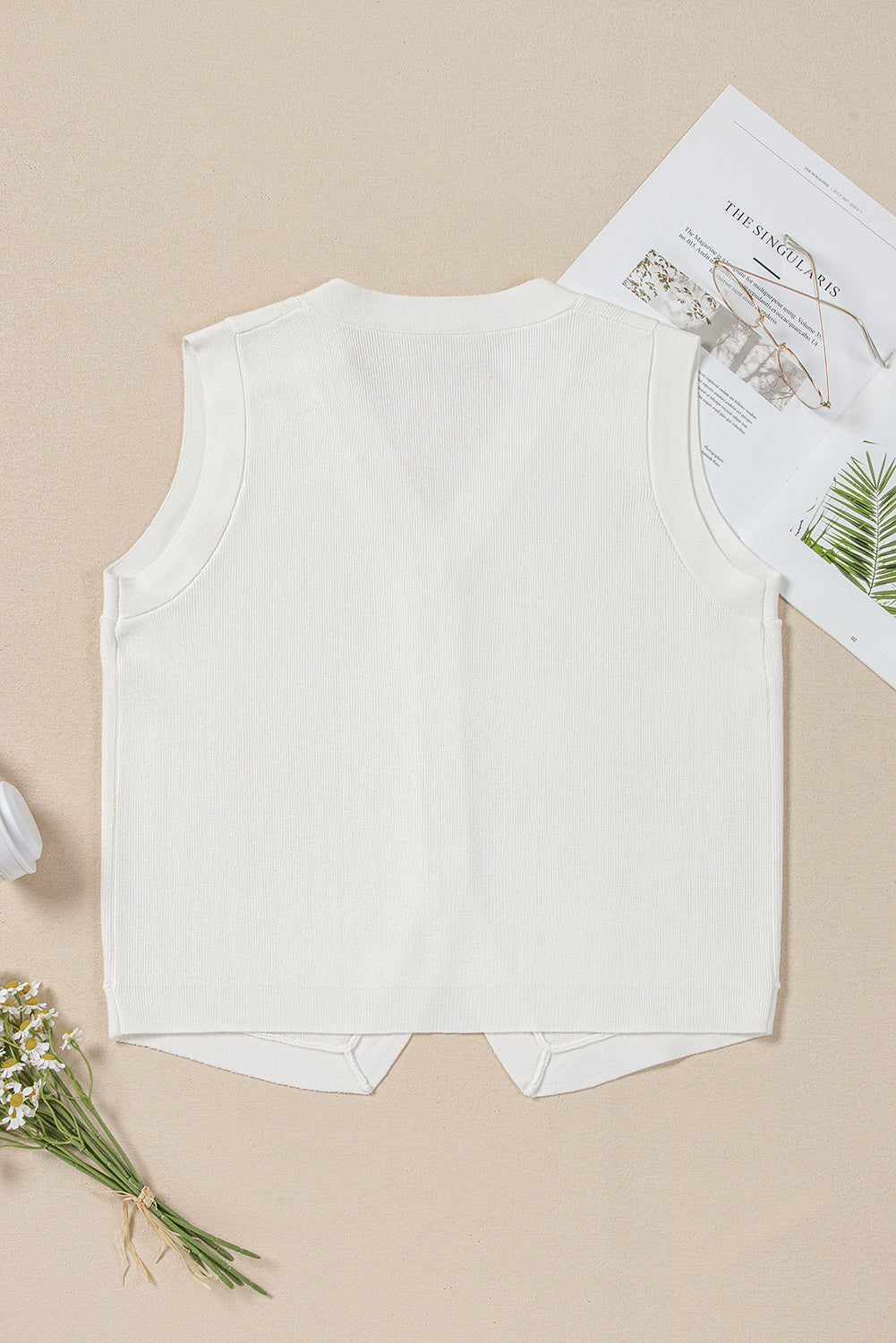 Gilet boutonné à col en V