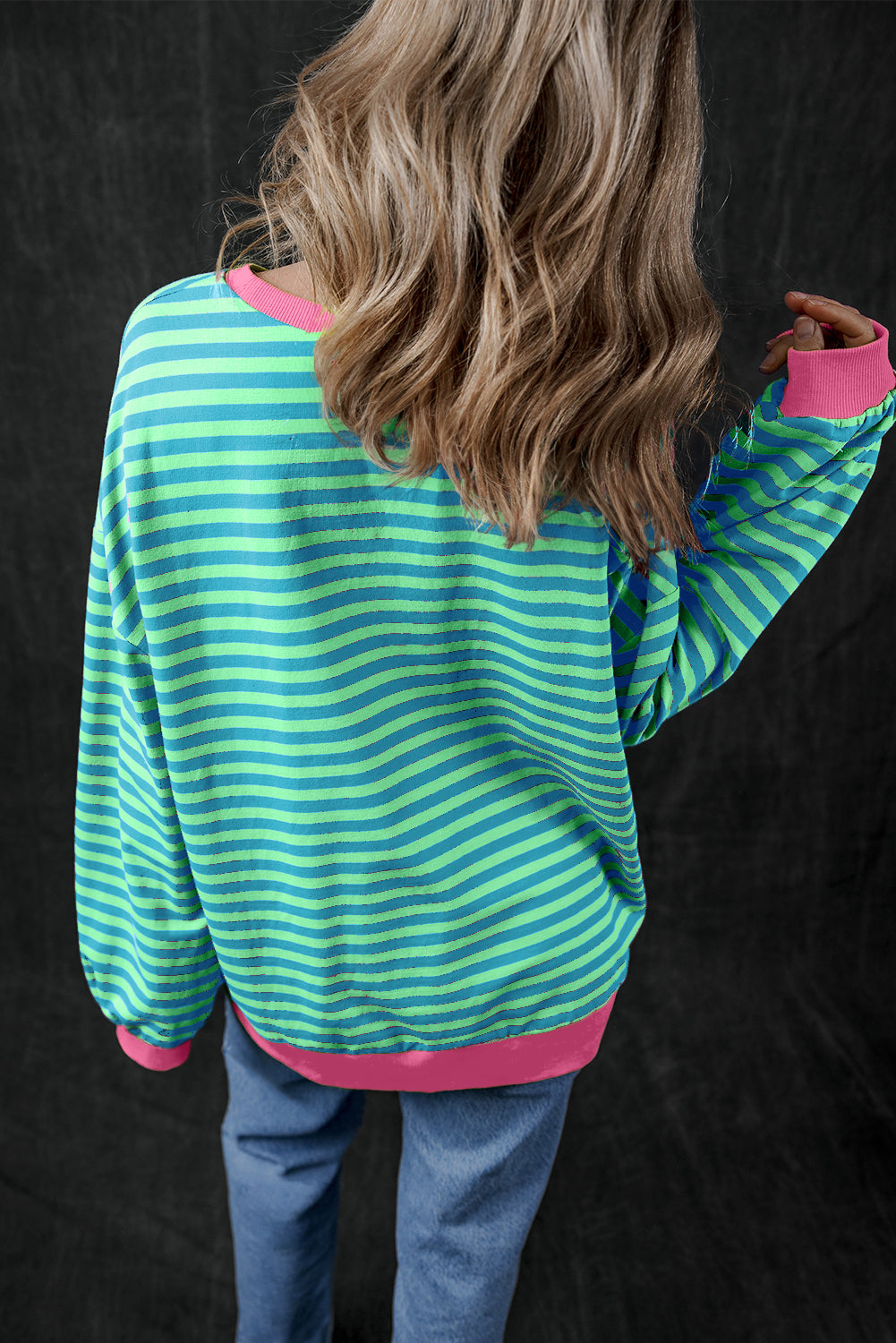 Sweat-shirt oversize à bordure contrastée