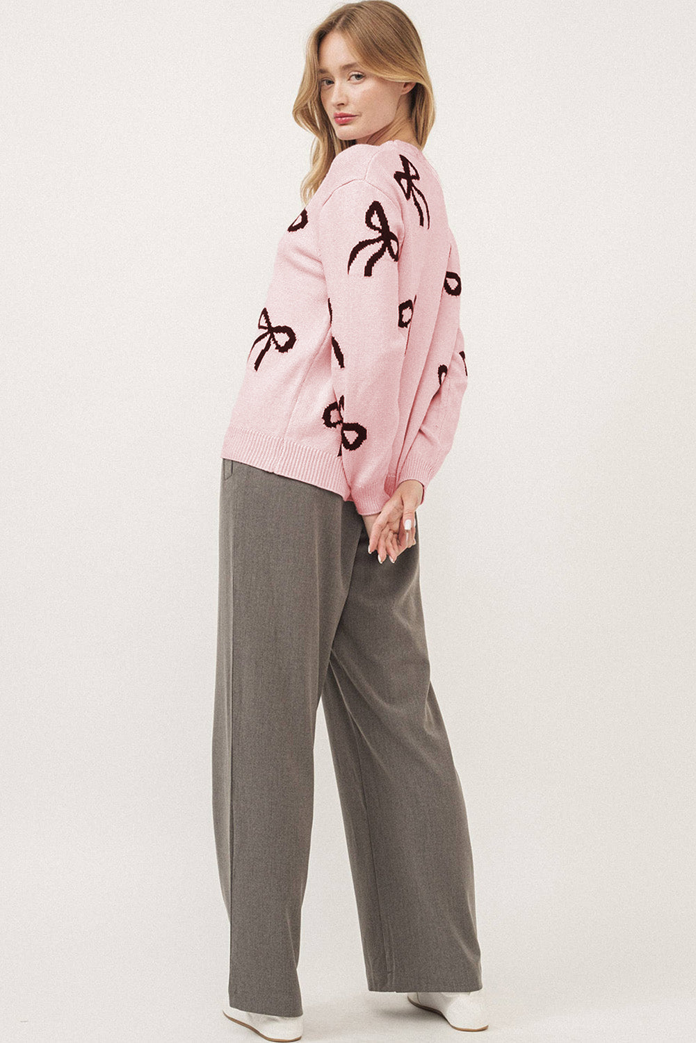 Pull ample en tricot à motif nœud
