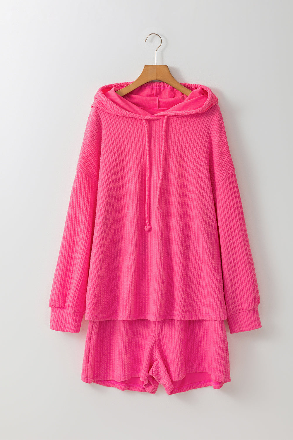 Ensemble Deux Pièces a Capuche et Short Texturés Grande Taille