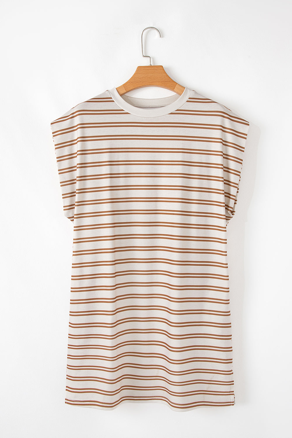 Robe courte décontractée à poches et col rond sans manches