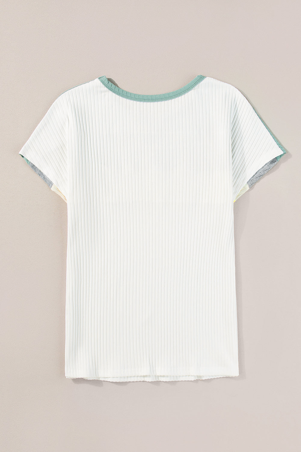 T-shirt côtelé patchwork color block