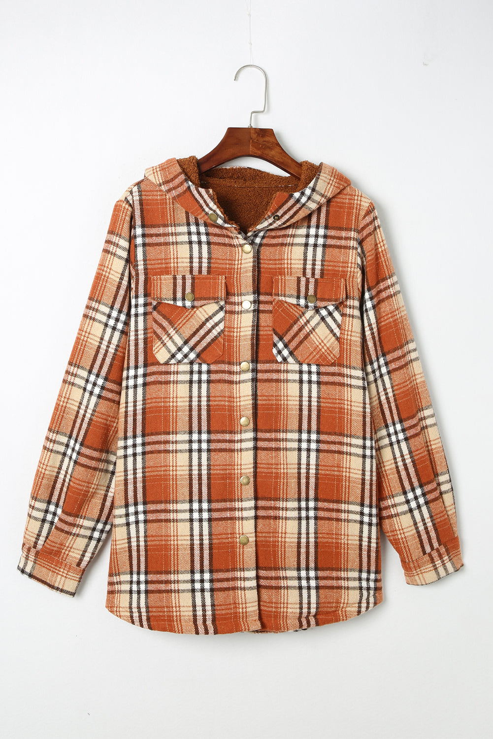 Veste à capuche doublée Sherpa à motif écossais