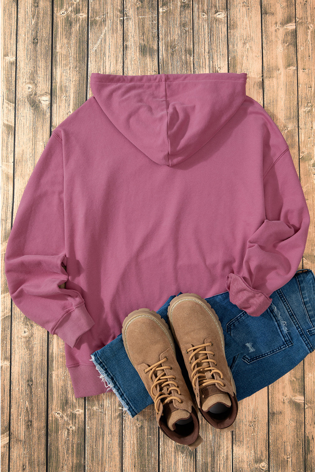 Sweat a capuche coupe ample uni avec poche kangourou et cordon de serrage