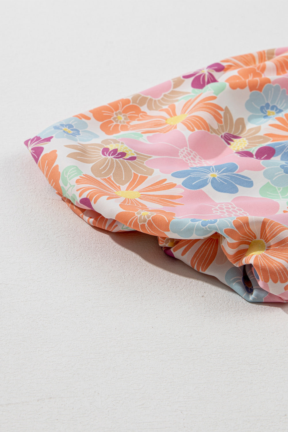 Robe babydoll fleurie à manches bouffantes et col carré