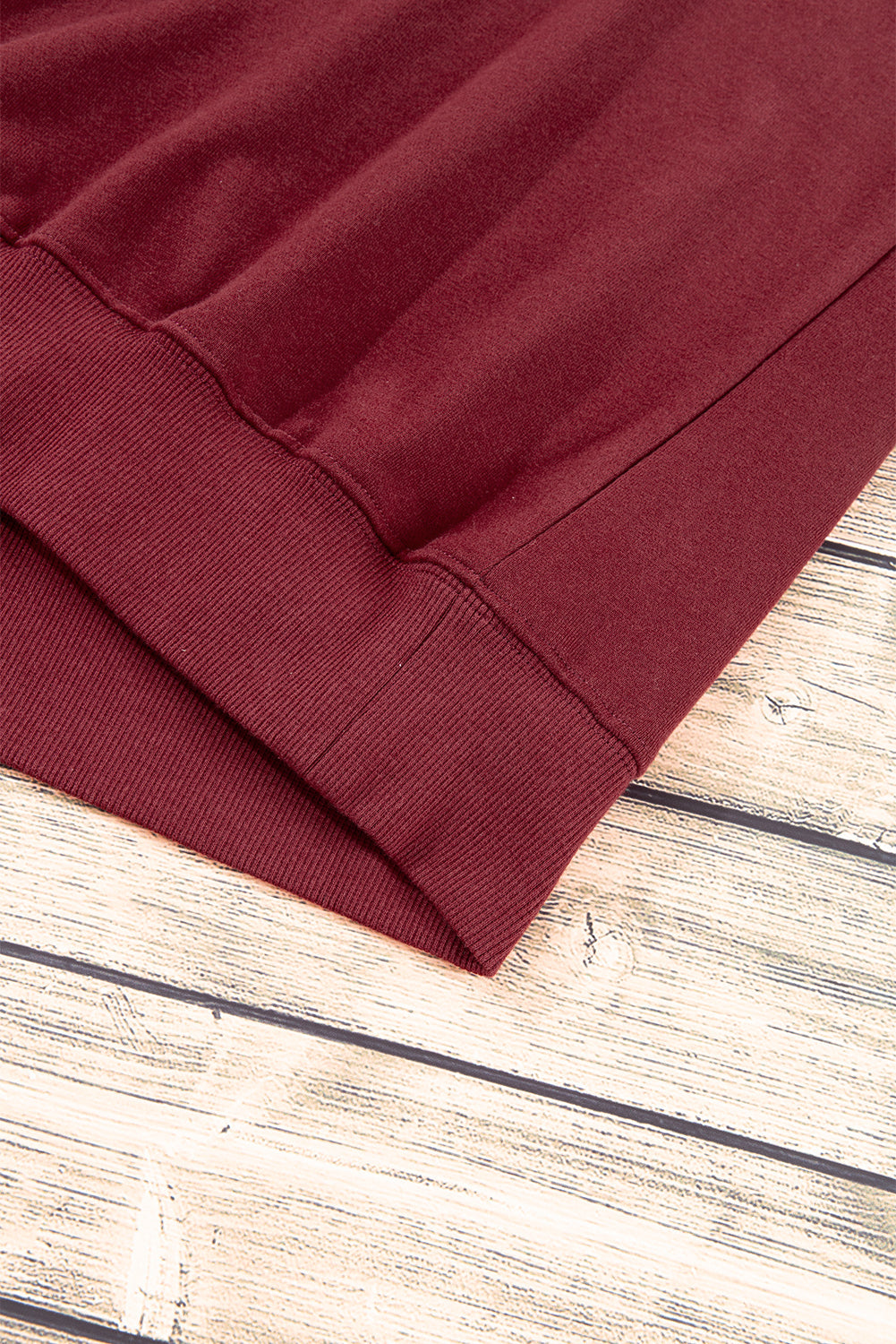 Sweat-shirt uni a col rond et épaules tombantes