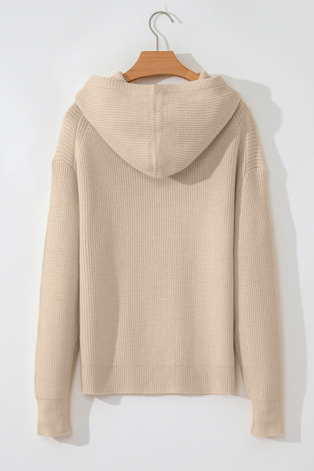 Pull a capuche avec cordon de serrage et épaules tombantes de couleur unie
