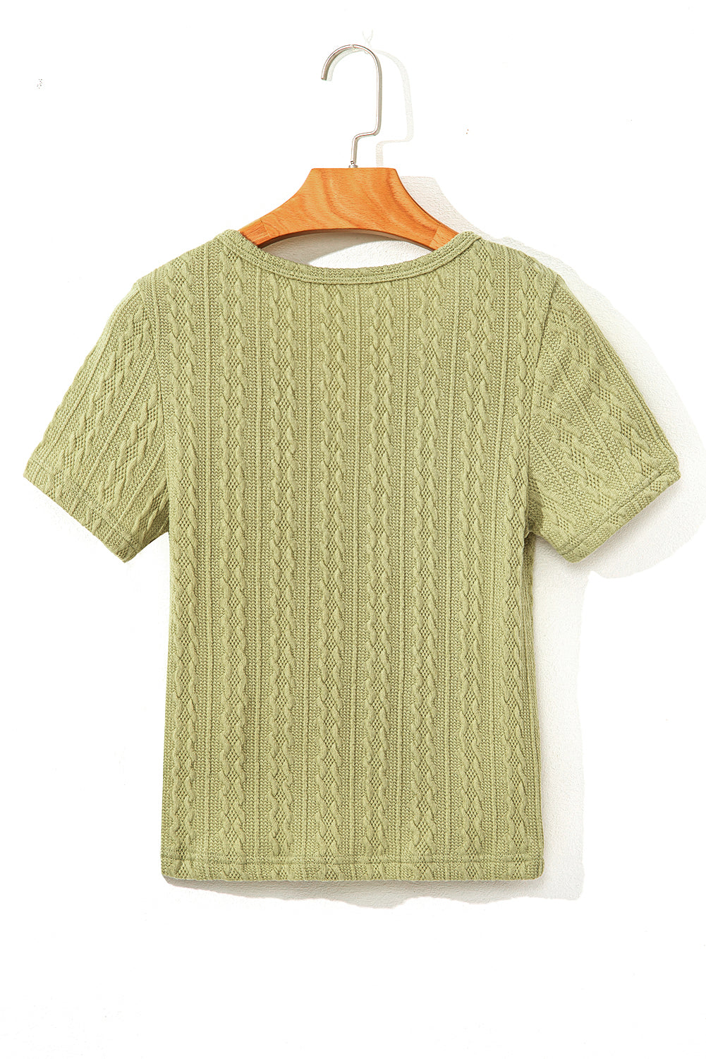 T-shirt ajusté en tricot texturé à col en V