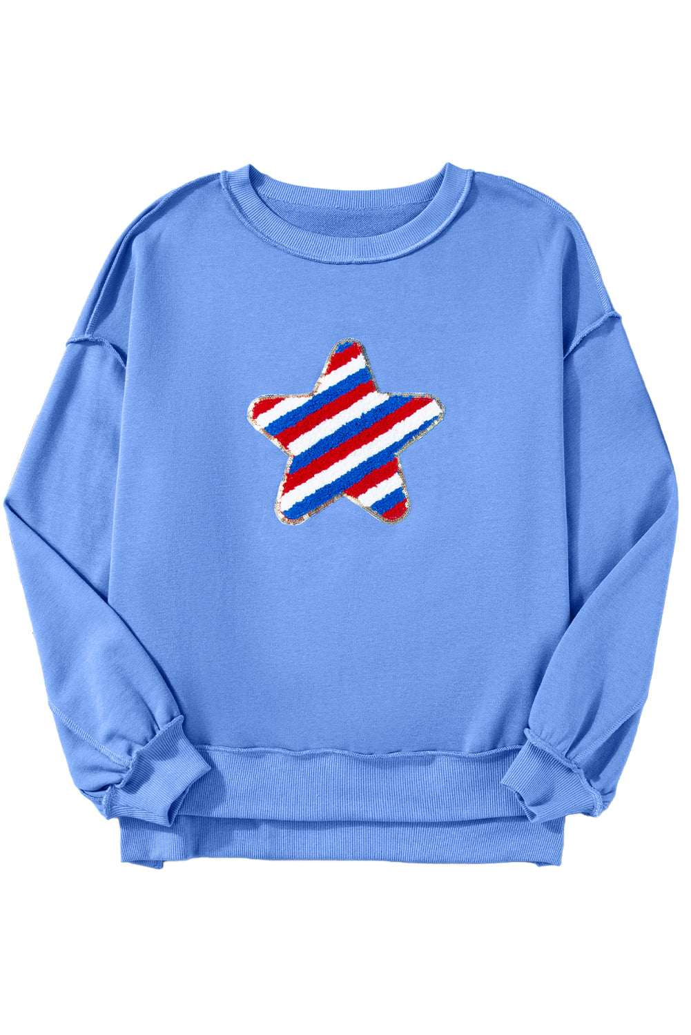 Sweat-shirt à motif étoile brodé avec bordure en sequins