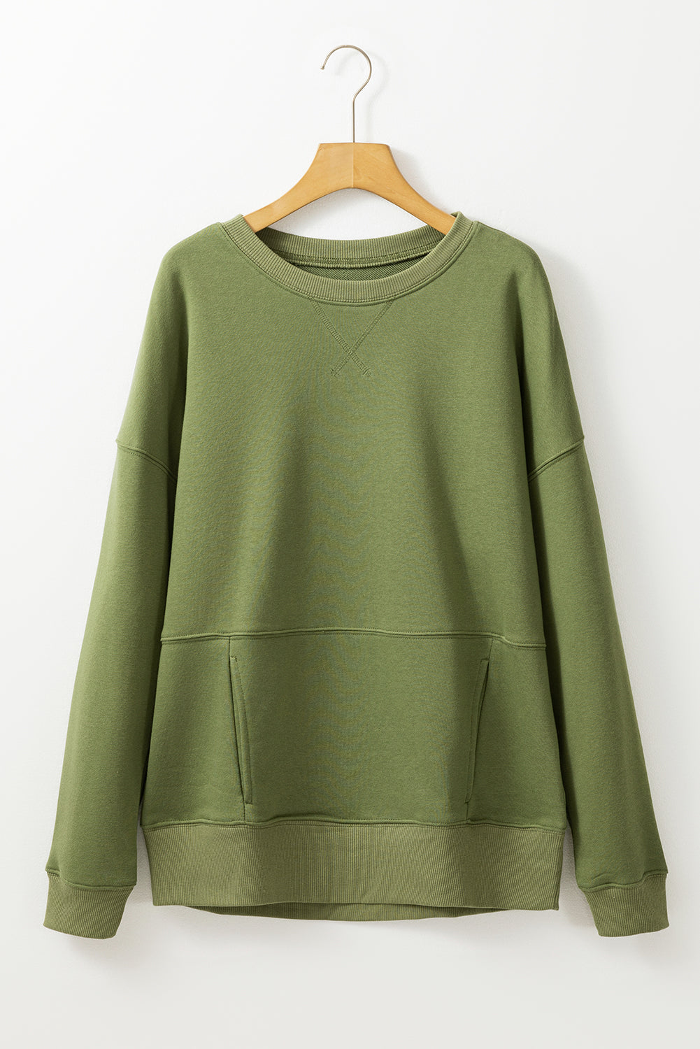 Sweat-shirt ample avec poches et coutures croisées à épaules tombantes