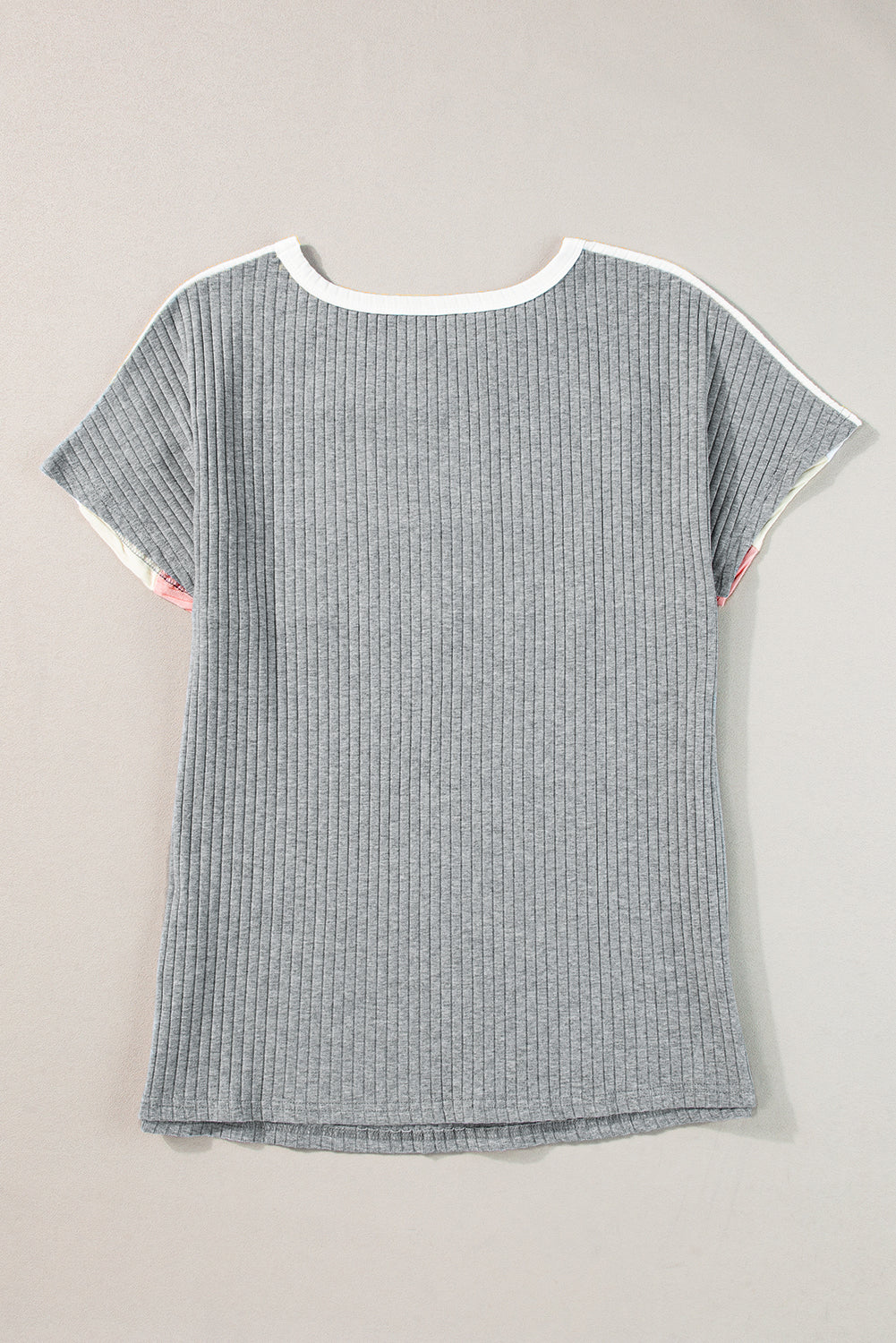 T-shirt côtelé patchwork color block