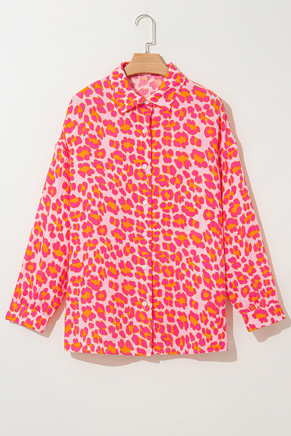 Chemise ample boutonnée à imprimé léopard