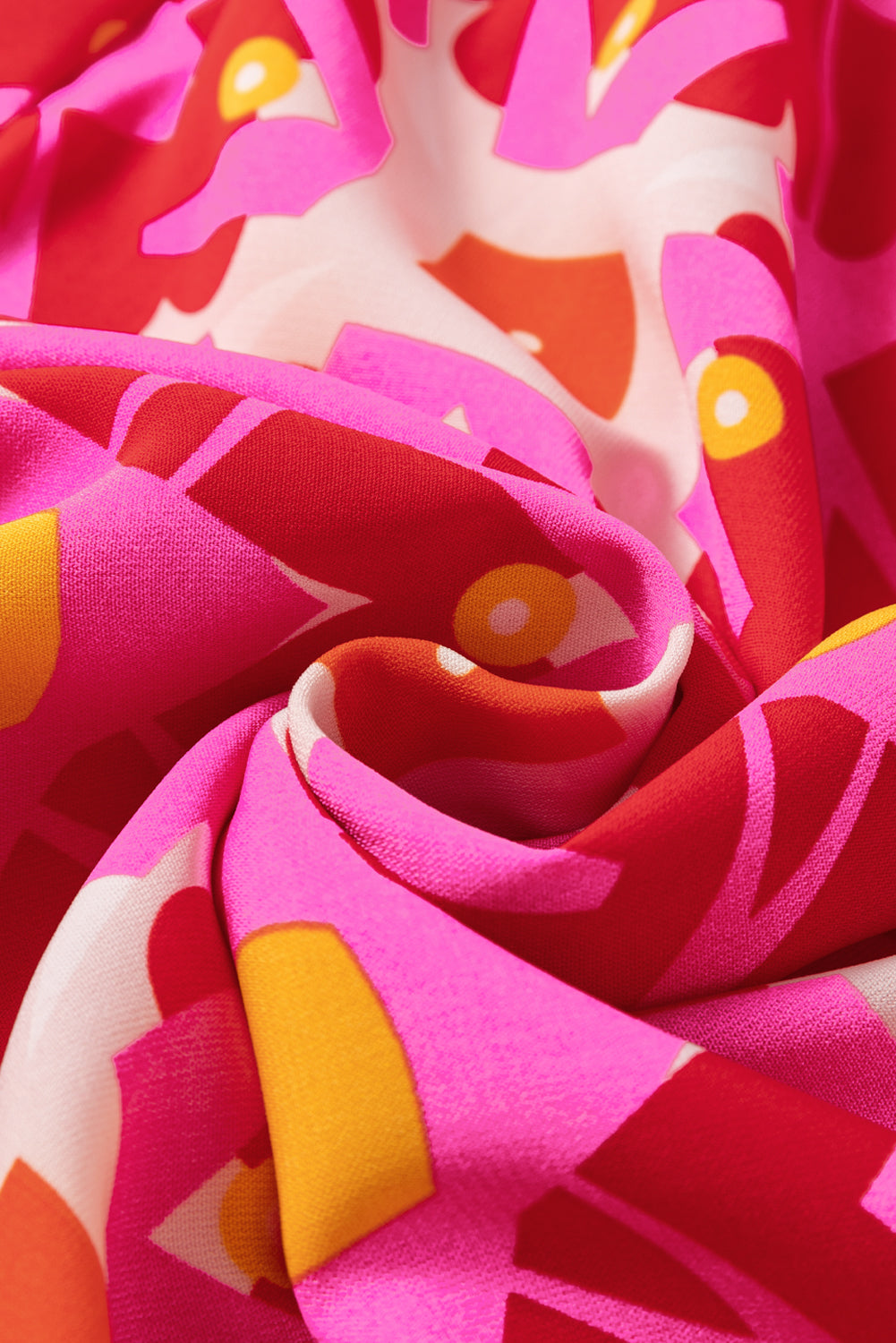 Robe longue a col en V et imprimé géométrique