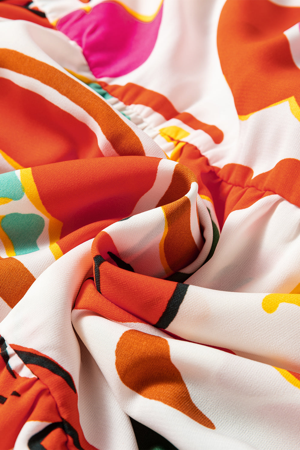 Robe longue a volants et col en V a imprimé floral