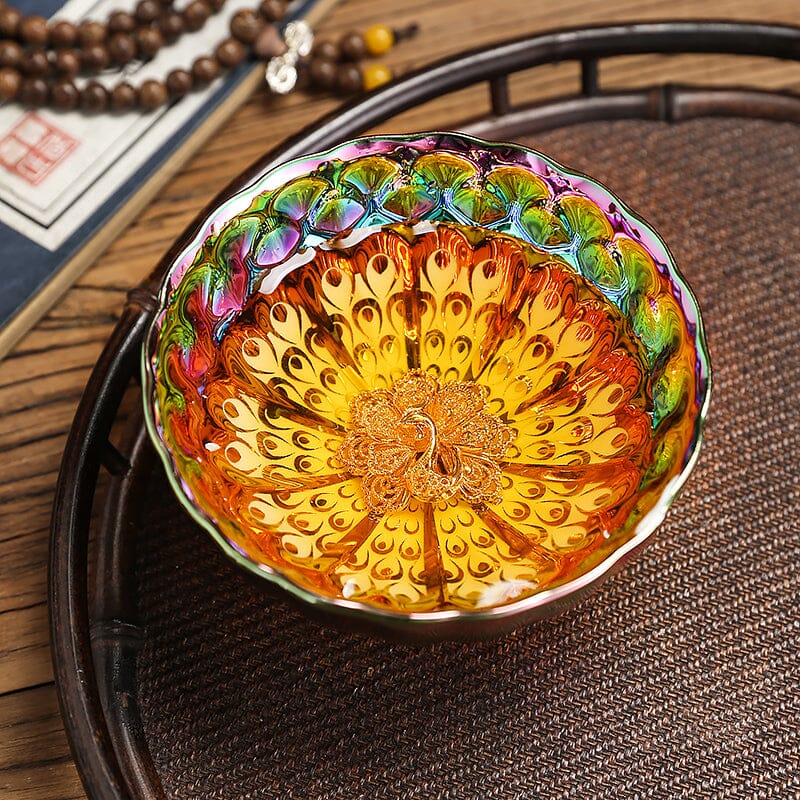 Peacock Tail Jian Zhan Tenmoku Tea Cup