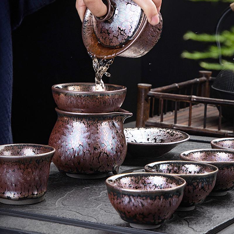 Sunset Tenmoku Jian Zhan Tea Set