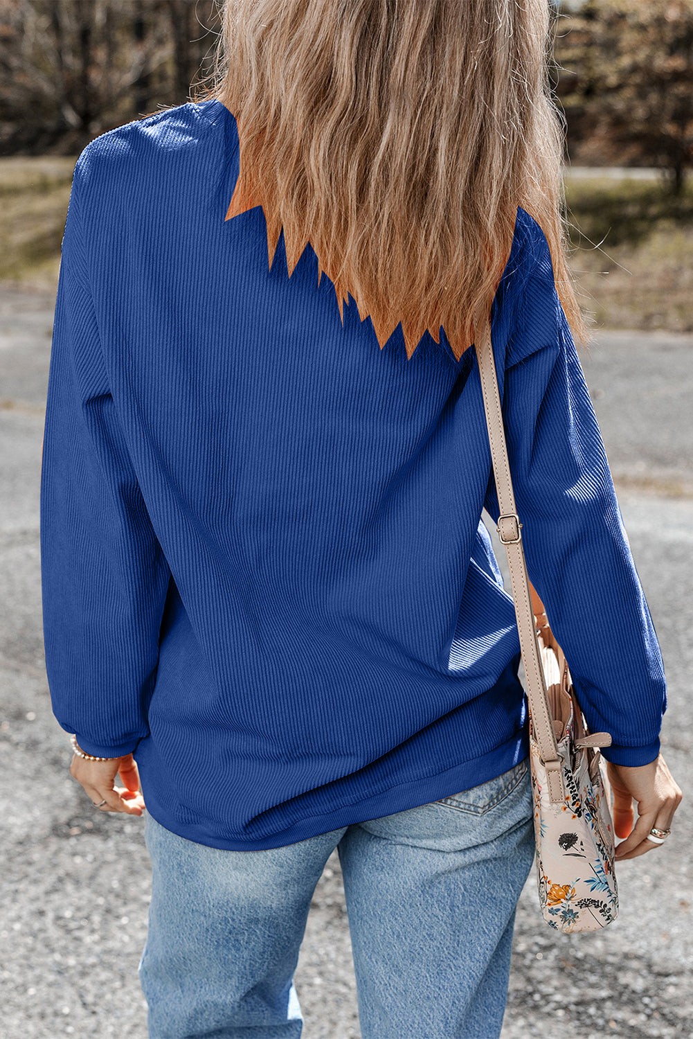 Sweat oversize en velours côtelé