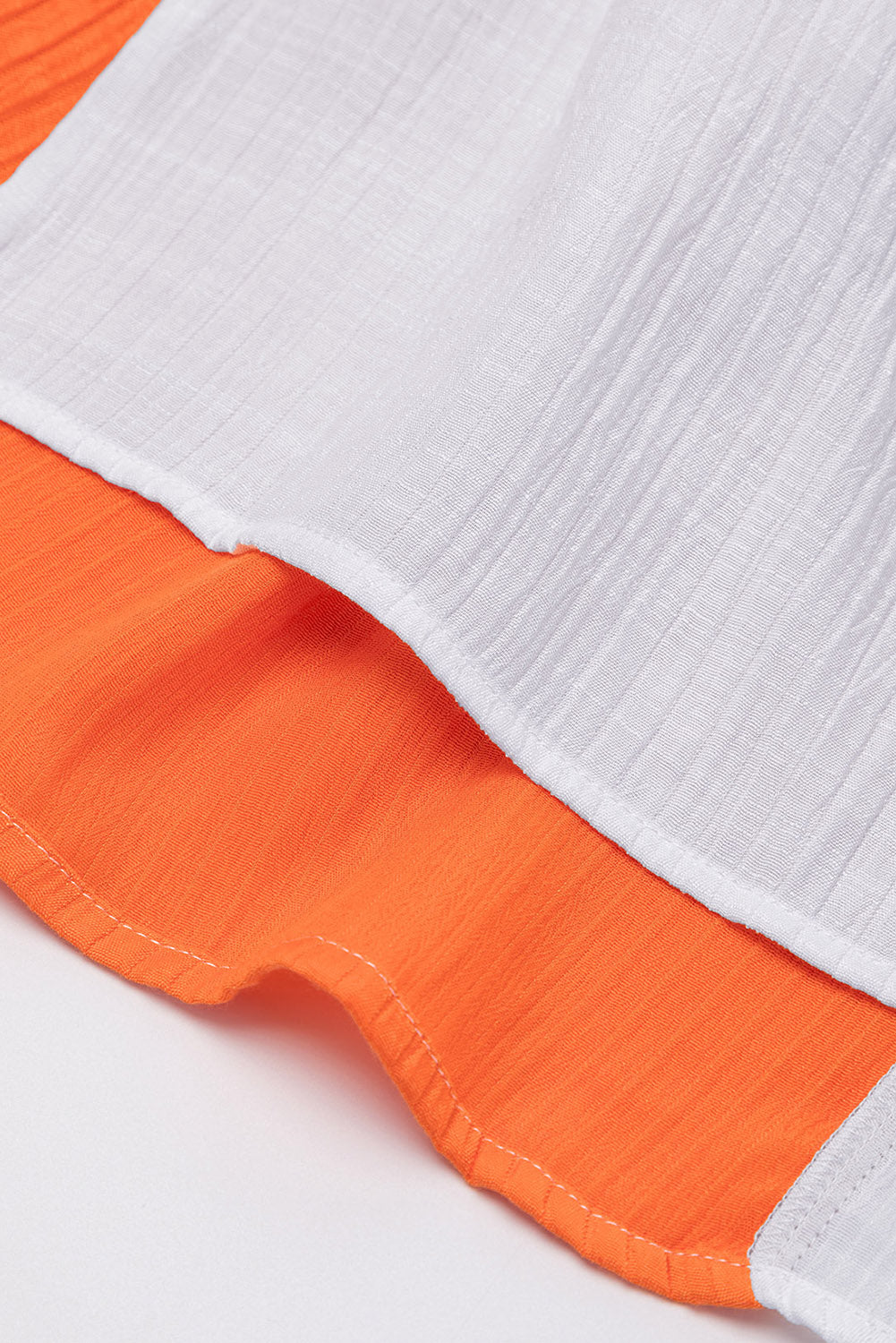 Robe longue évasée taille haute froncée color block