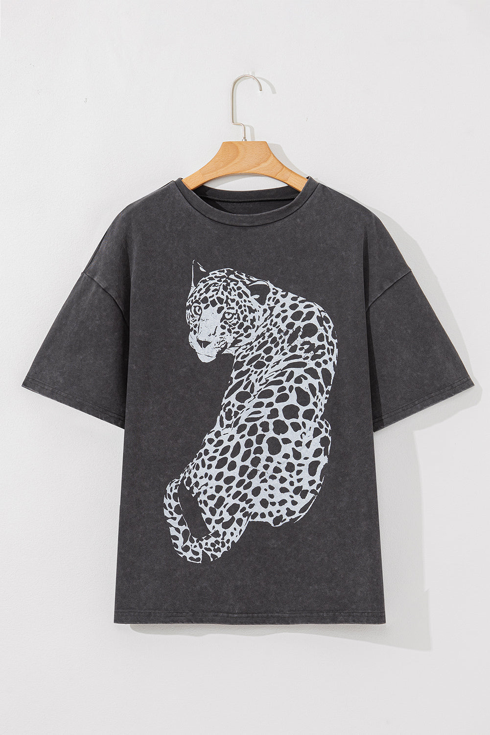 T-shirt graphique délavé minéral à imprimé guépard vintage