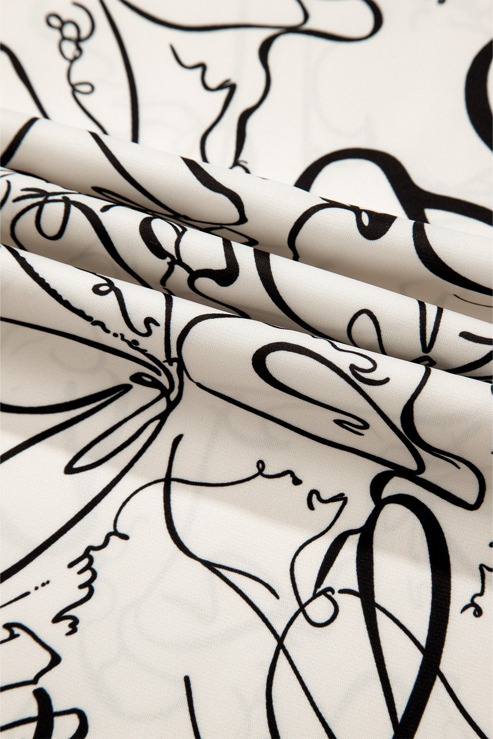 Blouse a col rond et manches ballon a imprimé abstrait