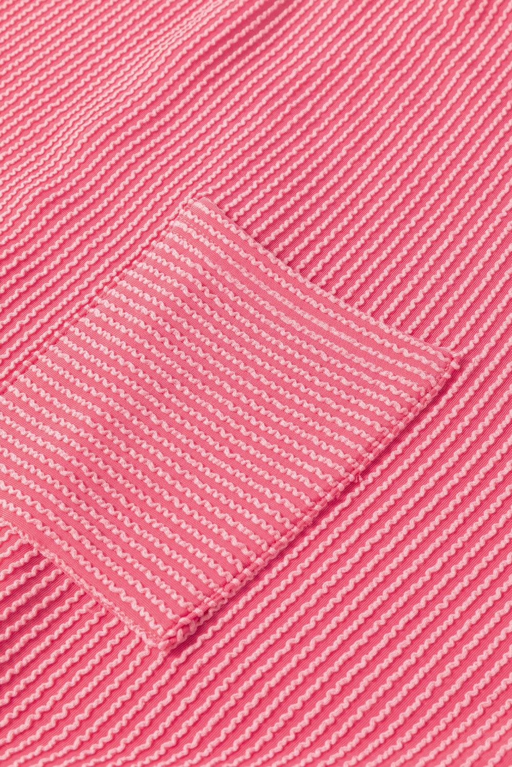 T-shirt Texturé Côtelé a Manches Longues de Grande Taille