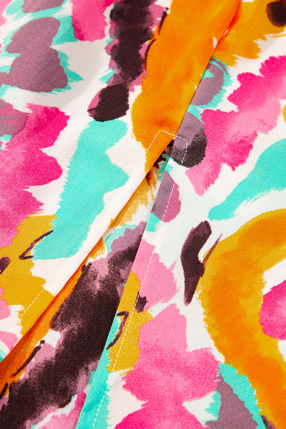 Robe longue bohème à imprimé tie-dye et col en V