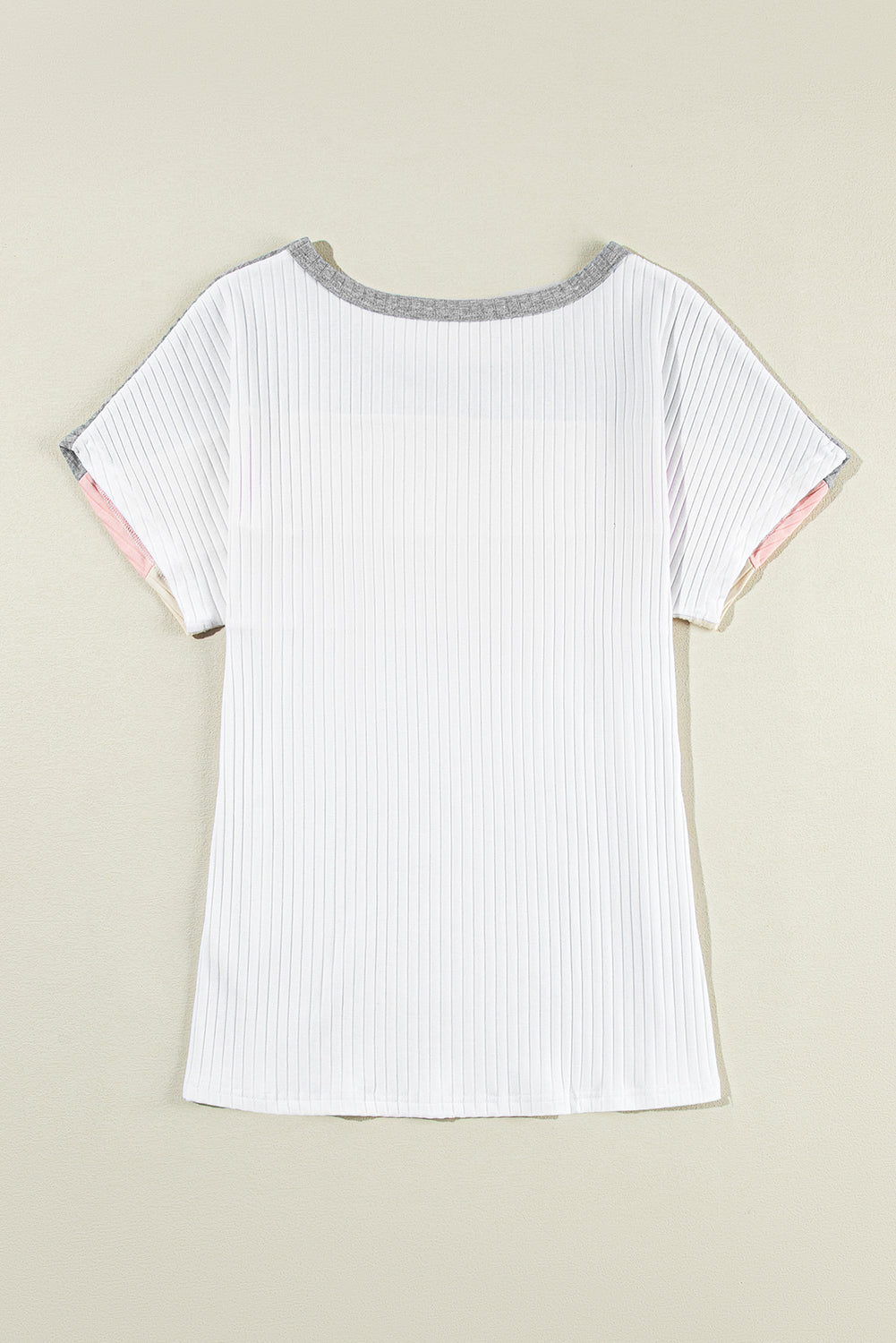 T-shirt côtelé patchwork color block