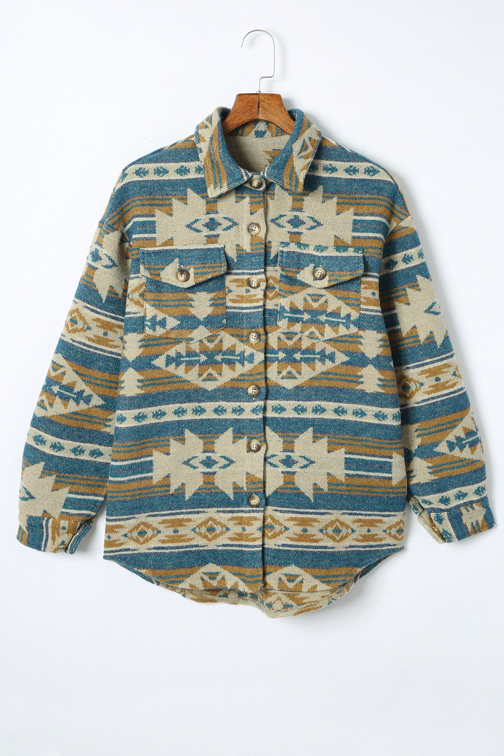 Veste style western avec poche à rabat et imprimé aztèque