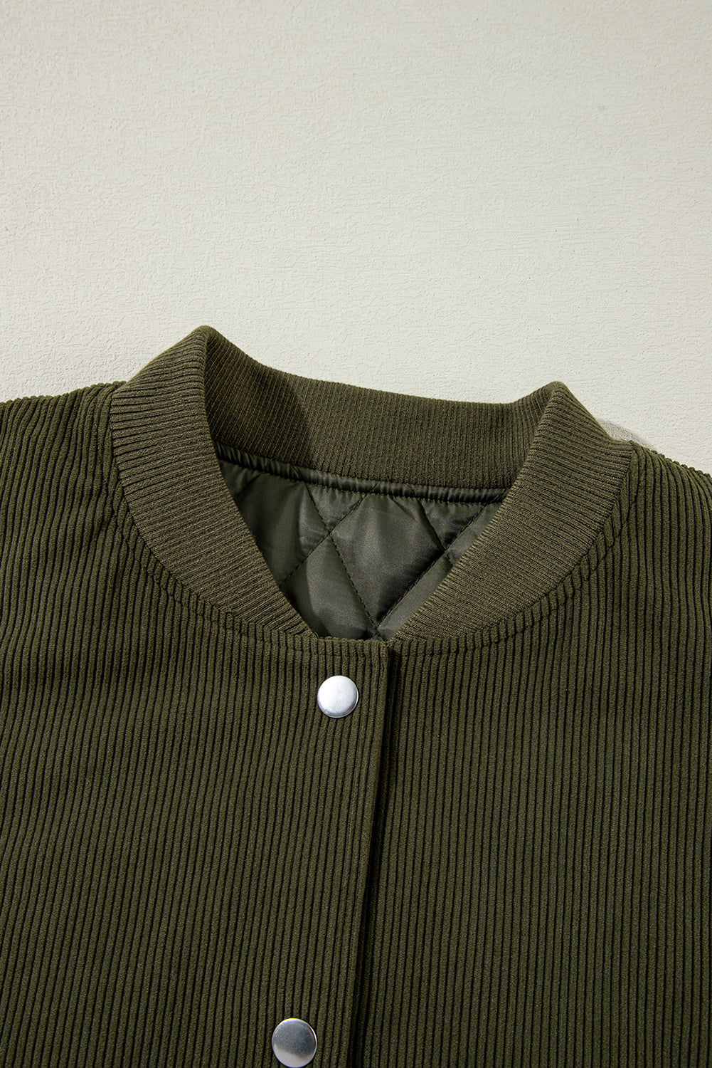 Blouson aviateur boutonné en molleton de velours côtelé