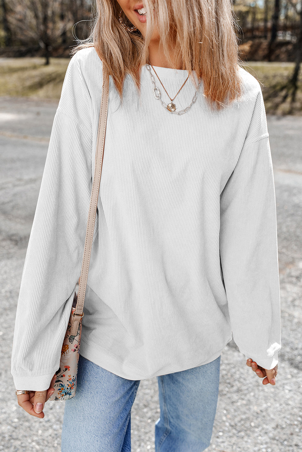 Sweat oversize en velours côtelé
