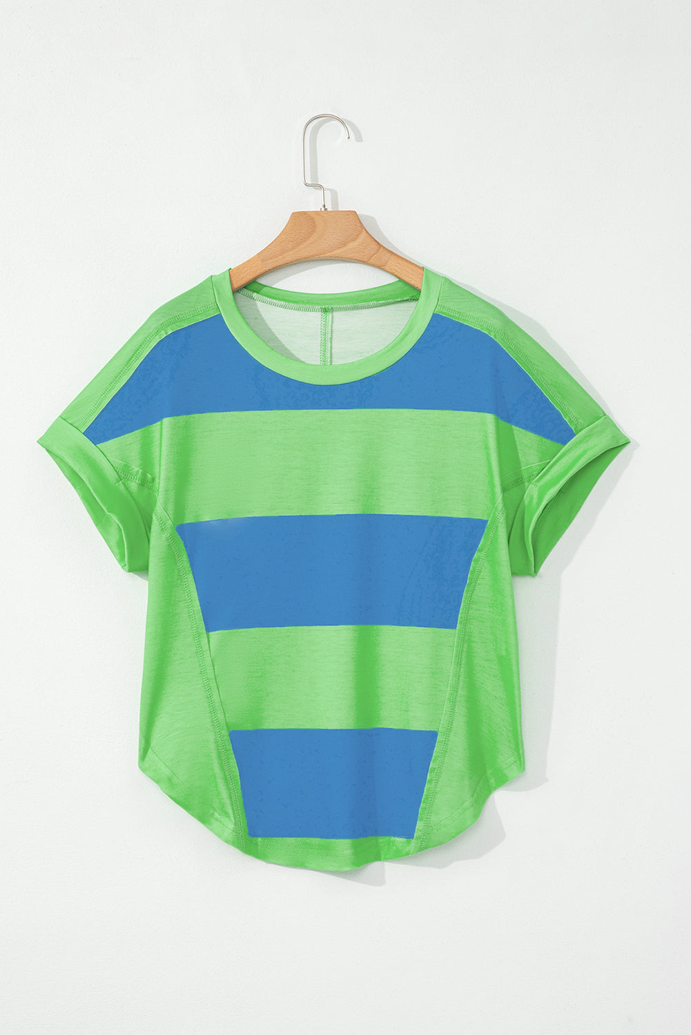 T-shirt ample à ourlet arrondi et colorblock