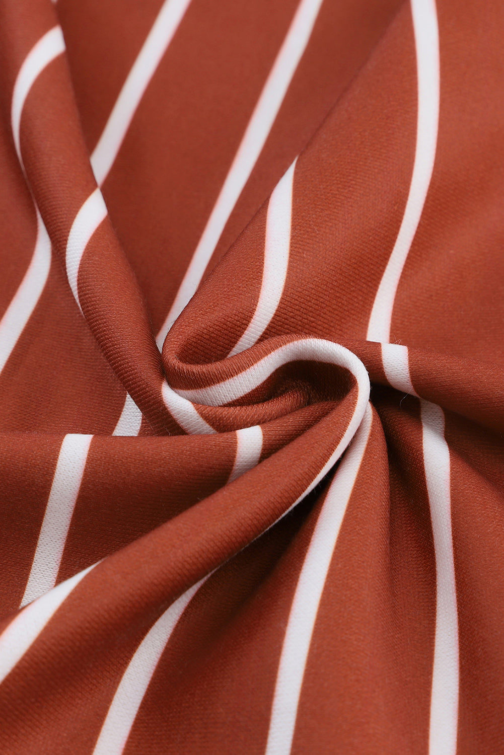 Haut à manches longues à bordure cotelée imprimé rayé rouge