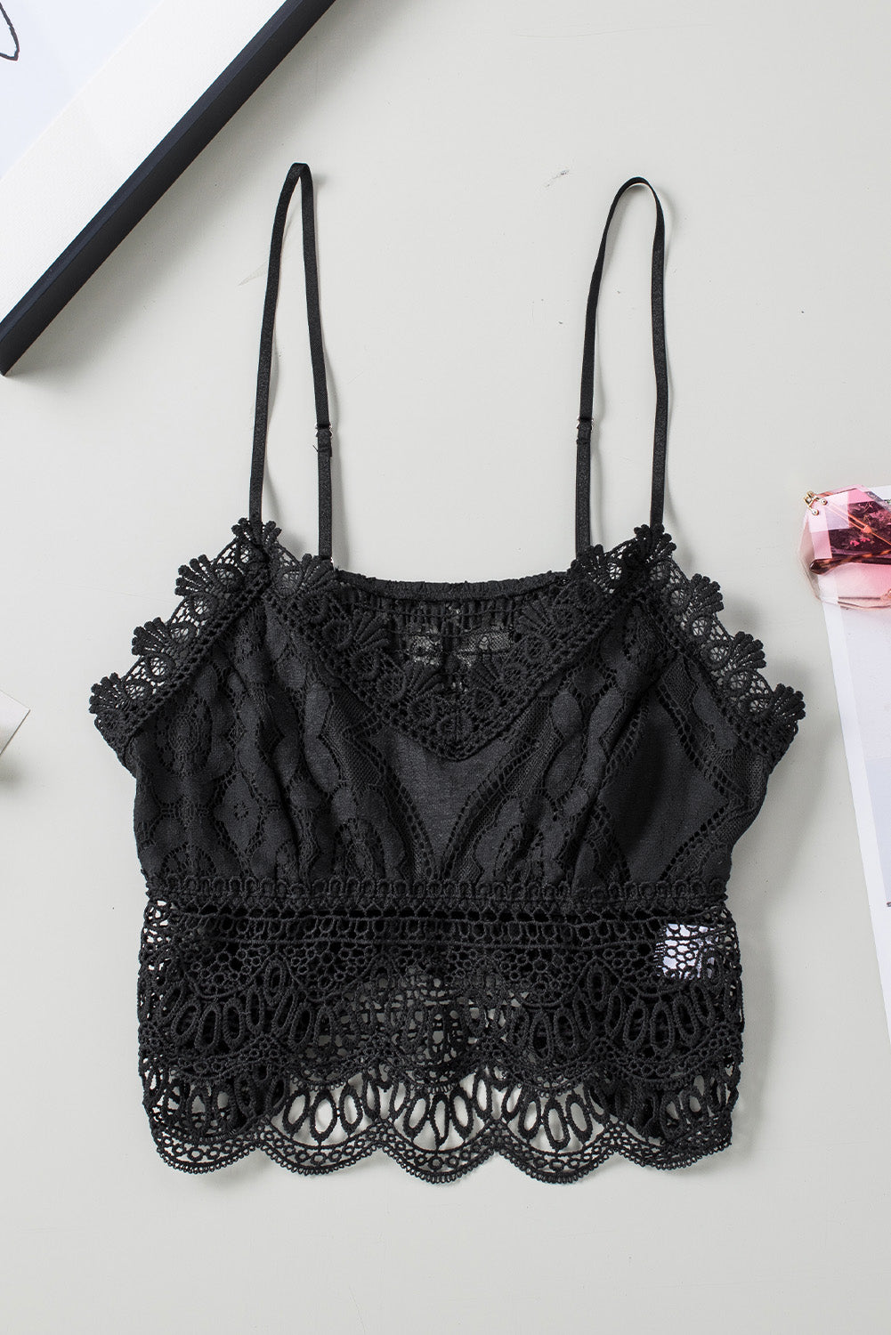 Haut court bralette en dentelle