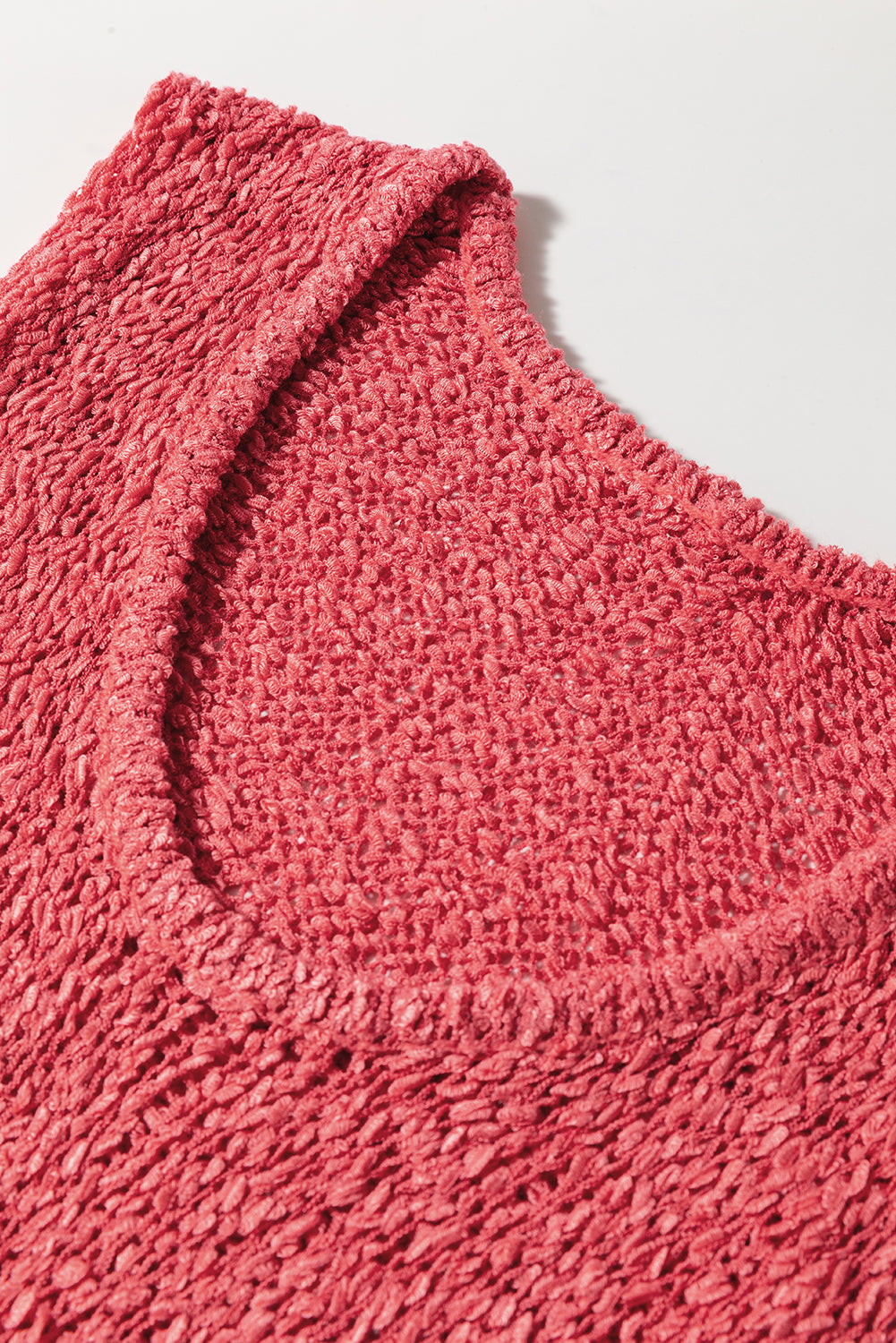 Gilet pull coupe slim en tricot texturé a col en U